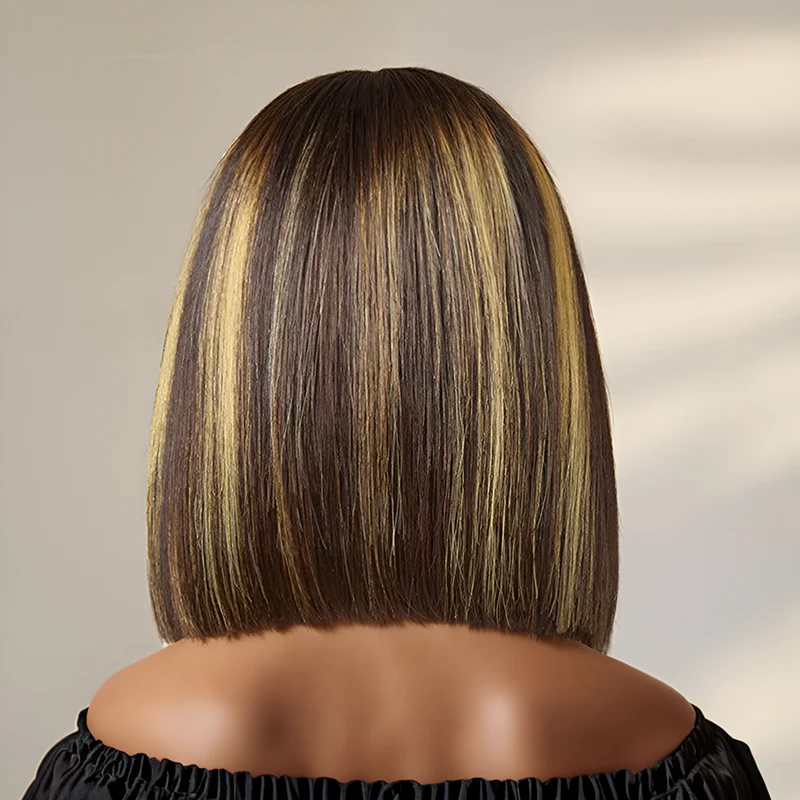Fobelle 13x4 Frontal Perruque  BOB Lisse en Couleur Mixte #4MIX#27