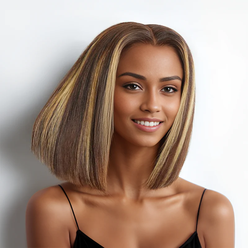 Fobelle 13x4 Frontal Perruque  BOB Lisse en Couleur Mixte #4MIX#27