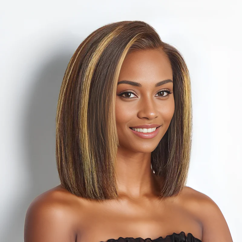 Fobelle 13x4 Frontal Perruque  BOB Lisse en Couleur Mixte #4MIX#27