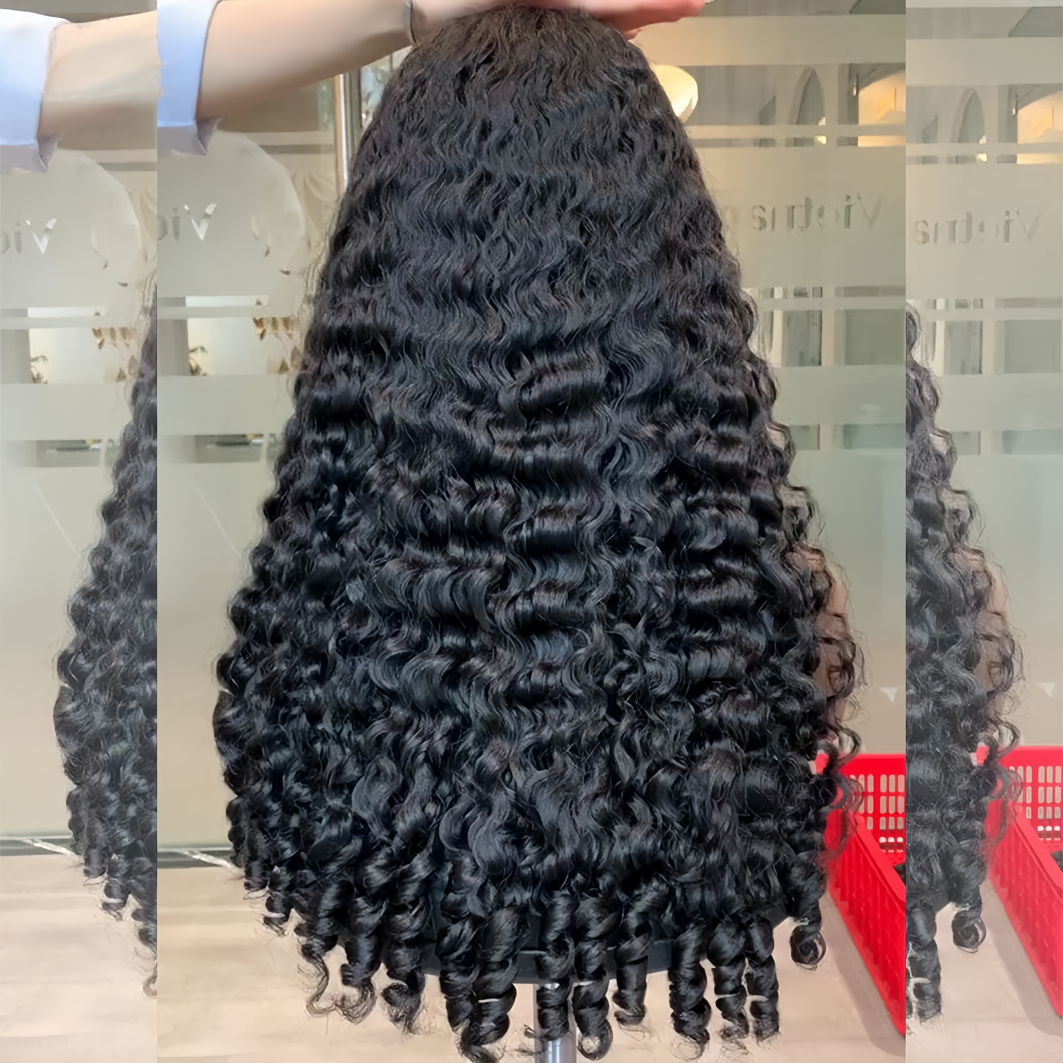 Fobelle 13x4 Perruque Viêtnam de Luxe Bouncy Curl 250% Densité Bon Volume