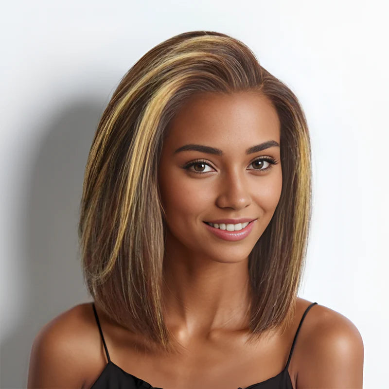 Fobelle 13x4 Frontal Perruque  BOB Lisse en Couleur Mixte #4MIX#27